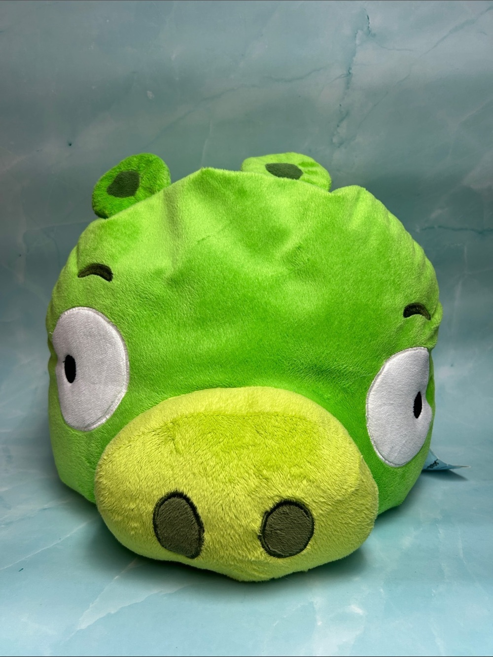 Angry Birds Large Green Pig Plush Toy Huge Pillow Foam Beads 12 x 10" Tag